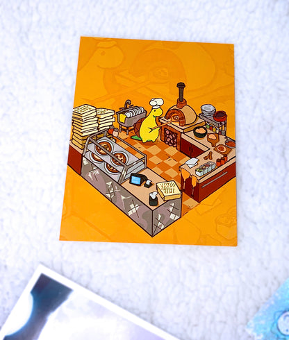 Pizza Time with Sheldon Mini-Print  4.25" x 5.5"